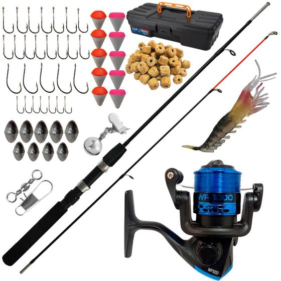 Imagem de Kit de Pesca Vara Duas Partes mais Molinete e Acessorios Completo