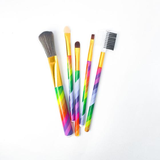 Imagem de Kit de pincéis arco-íris para maquiagem com 5 unidades exclusivo