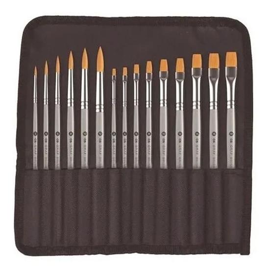 Imagem de Kit de Pincéis Sinteticos e Kit Cis Graf Brush Set 15 Un.