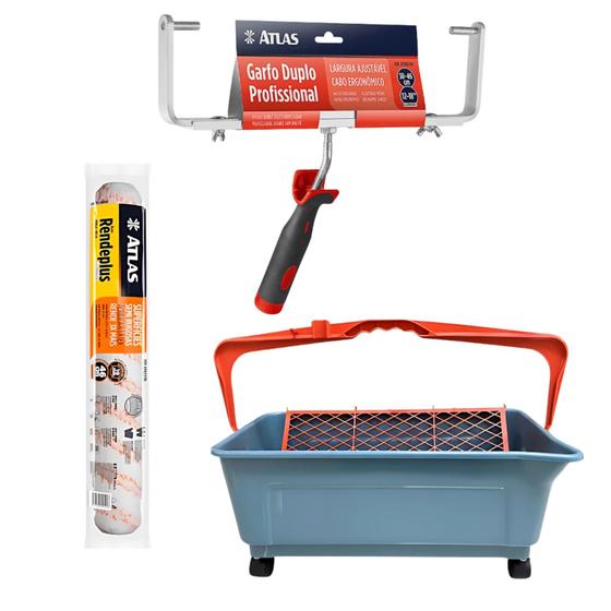 Imagem de Kit de Pintura com Garfo Duplo, Rolo Big e Caçamba 25l Rodas