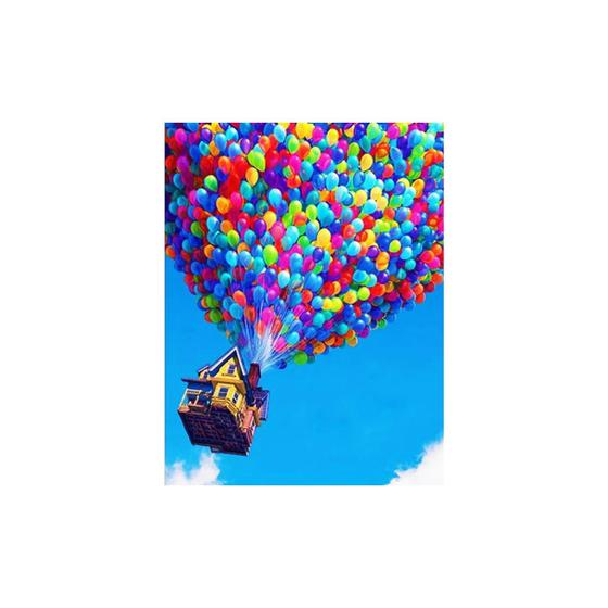 Imagem de Kit de pintura de diamantes Balloon House com tela de 20x20cm