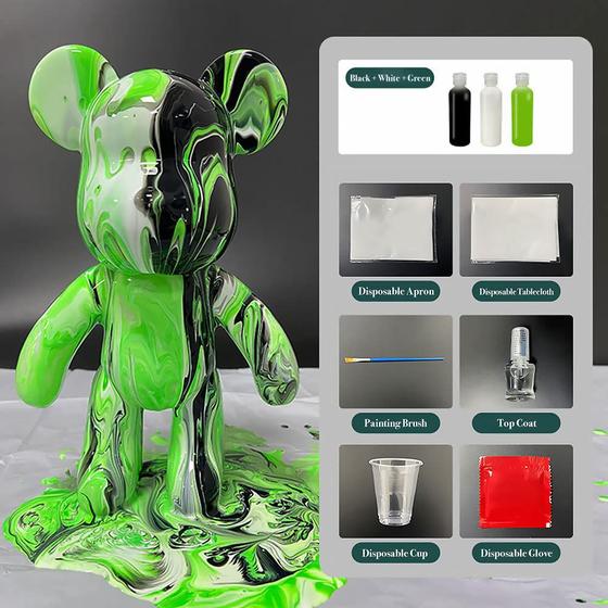 Imagem de Kit de pintura DIY Fluid Bear SOUFEEL Teddy Bear Violent Bear