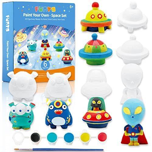 Imagem de Kit de Pintura Funto Paint Your Own Space - 6 Estatuetas Infantis