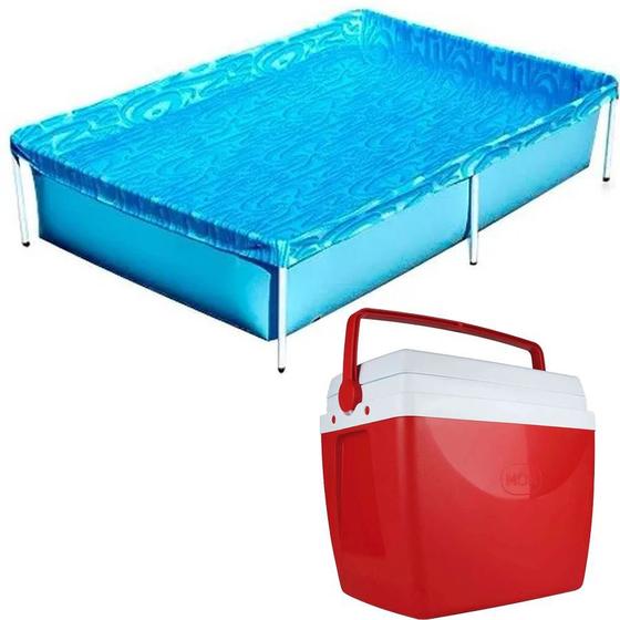 Imagem de Kit de Piscina Montável PVC 1000 L + Cooler 34 Litros MOR