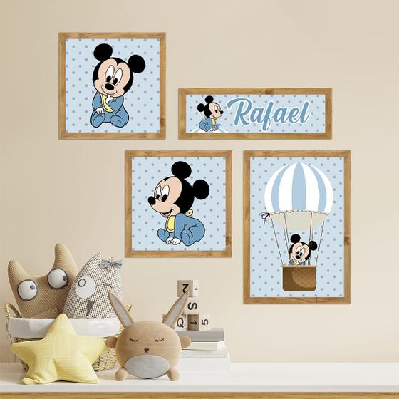Imagem de Kit de Placas Decorativas Mickey Mouse Moldura Mel