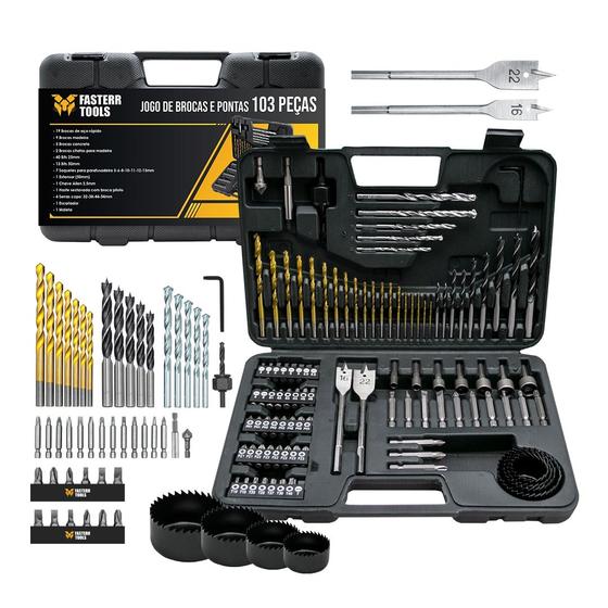 Imagem de Kit de Pontas e Brocas com 103 peças FST006 Fasterr Tools