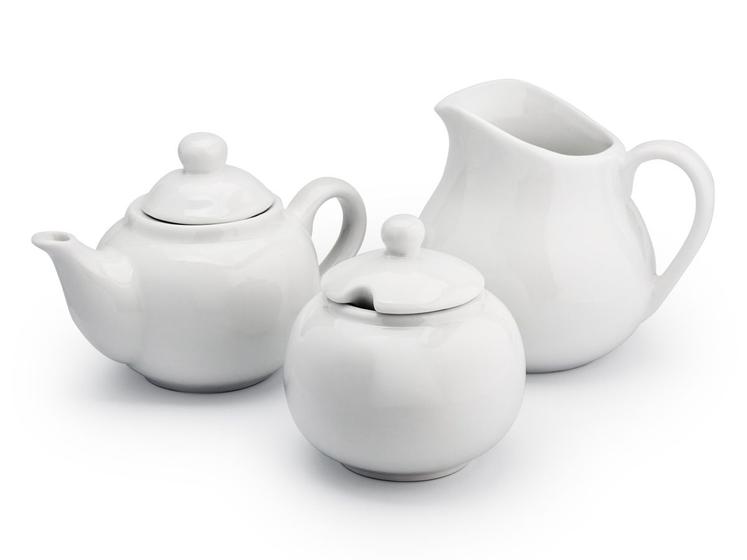 Imagem de Kit de porcelana açucareiro 350 ml bule 500 ml jarra 750 ml