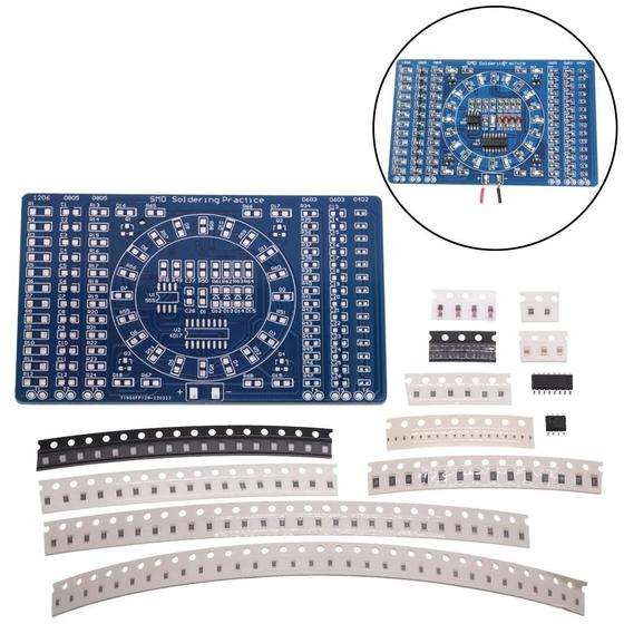 Imagem de Kit de Prática de Solda com LEDs Piscando - Circuito Ne555 e CD4017