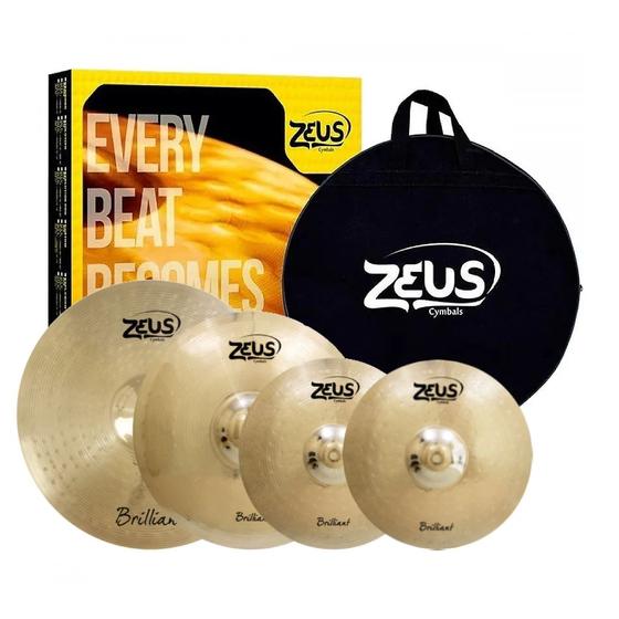 Imagem de Kit de Pratos Zeus Brilliant Set C - 14" 16" 20" - Bag Incluso