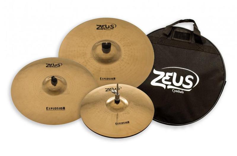 Kit de Pratos Zeus Explosion Set C com Bag, Crash 16, Ride 20, Chimbal