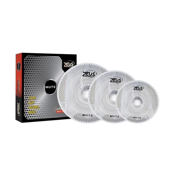 Imagem de Kit de Pratos Zeus Mute Set C 14 16 20 Polegadas
