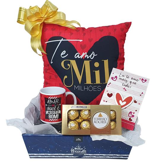 Imagem de Kit De Presente Almofada Caneca Chocolate Cesta De Amor