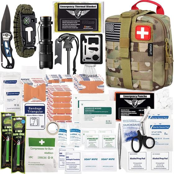 Imagem de Kit de primeiros socorros de sobrevivência EVERLIT IFAK EMT Molle Bolsa 250 unidades