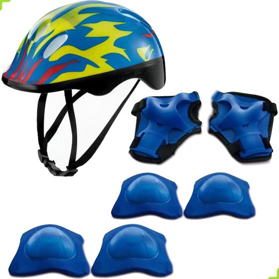 Imagem de Kit de Proteção Capacete Chamas Com Cotoveleiras Zippy Toys