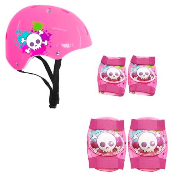 Imagem de Kit de Proteção - Estampado - Rosa - 5 Peças - DM Toys