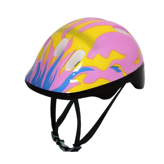 Imagem de Kit De Proteção Patins Infantil Capacete Ajustável Rosa