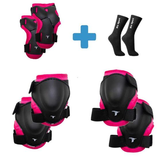 Kit de Proteção Traxart Skate/Patins/Bicicleta DY 144 Rosa é boa?