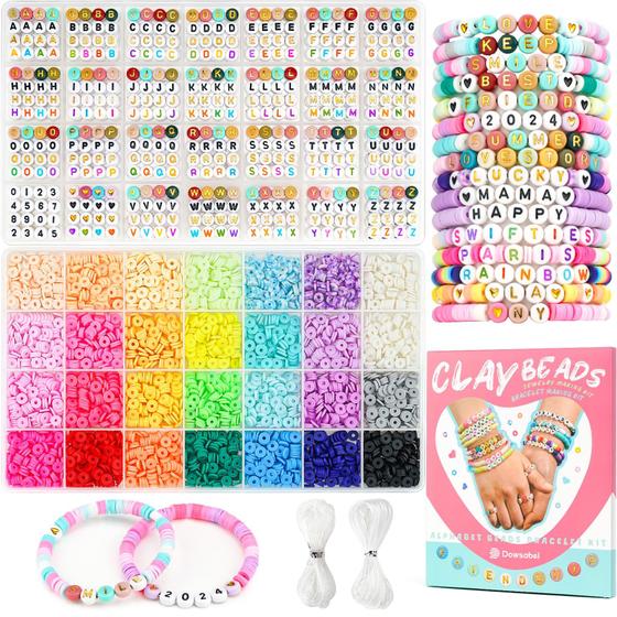 Imagem de Kit de pulseira Friendship Dowsabel 28 cores Clay Beads Girls