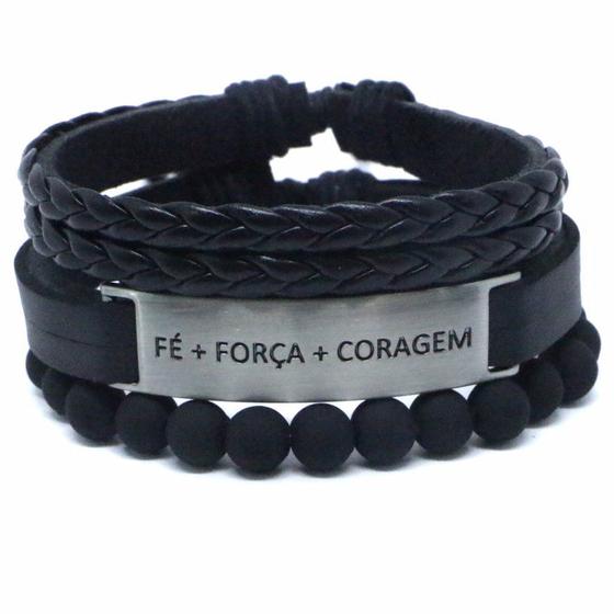 Imagem de Kit de pulseiras Fé, Força, Coragem Cod. 05785