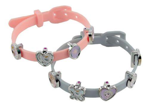 Imagem de Kit de Pulseiras Infantil Pesonalizáveis 2 Pulseiras com Pingentes dos Personagens de Frozen Disney Etitoys