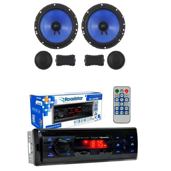 Imagem de Kit de rádio mp3 bt fm usb com alto falante 6 " duas vias