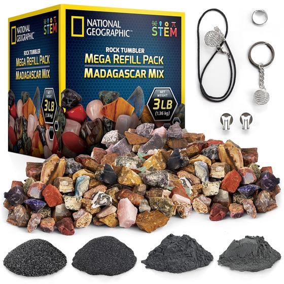 Imagem de Kit de recarga Rock Tumbler NATIONAL GEOGRAPHIC Rough Rocks de 1,36 kg