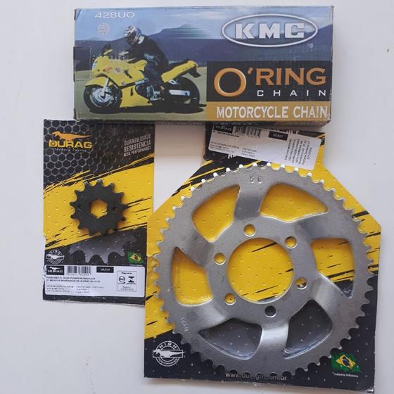 Imagem de Kit de Relação 50x13 Moto TDM 225 Corrente KMC P428 - Durag