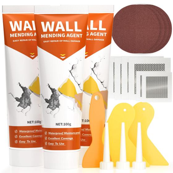 Imagem de Kit de reparo de parede NINGOO Drywall Spackle Patch, pacote com 3