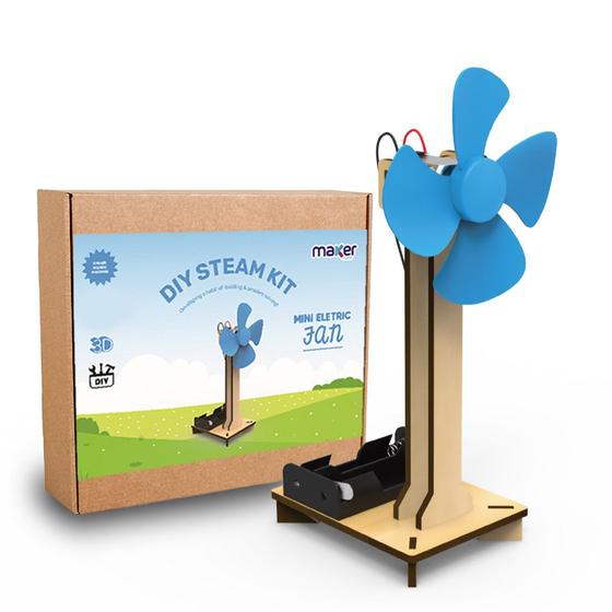 Imagem de Kit de Robótica Mini Ventilador Elétrico MDF Para Montagem Robótica STEM