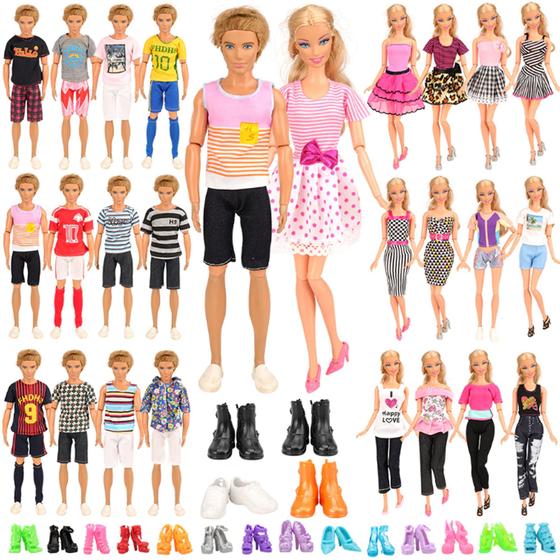Kit De Roupas para Boneca Barbie e Namorado Ken + Sapatos - Sheilinha ...
