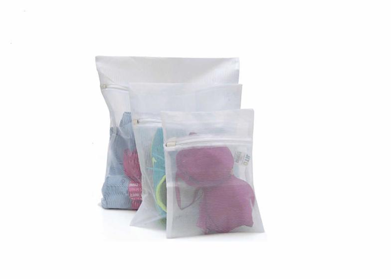 Imagem de Kit De Sacos Para Lavar Roupa Intima Com Ziper 3 Peças