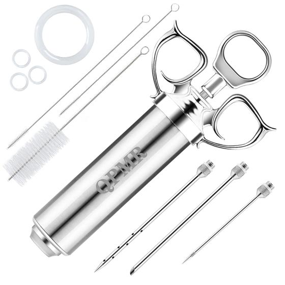 Imagem de Kit de Seringa Injetora de Carne QPMR - 60ml - Aço Inoxidável