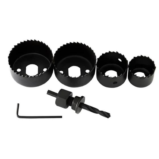 Imagem de Kit de Serras Copo de Aço Cromado 32 a 54mm com 6 Peças - 8735 - BRASFORT