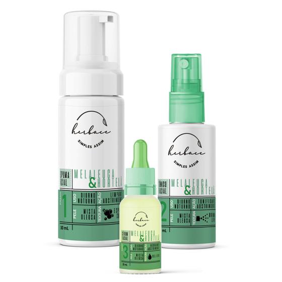 Kit de Skin Care para Pele Oleosa ou Acneica com Necessaire HERBACE