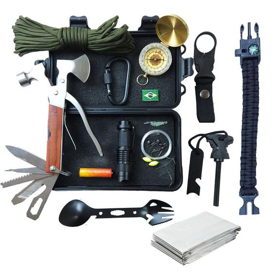 Kit Sobrevivencia Completo Tatico Survival 8 em 1 - Eco Caça e Pesca