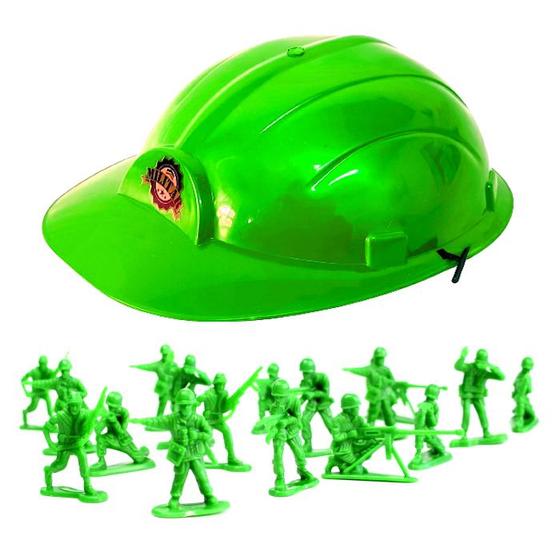 Imagem de Kit de Soldados Exército de Plástico e Chapéu Militar Infantil Toy Master