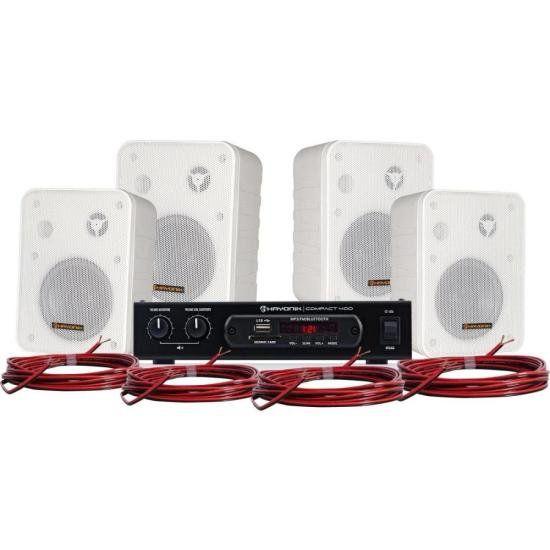 Imagem de Kit de Som Para Ambiente Hayonik Ambience 4000 V2 Branco F002