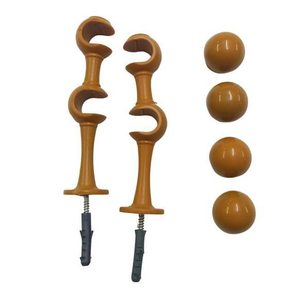 Imagem de Kit de Suporte Para Cortina Varão Simples Par Com Ponteira Duplo 19/19mm