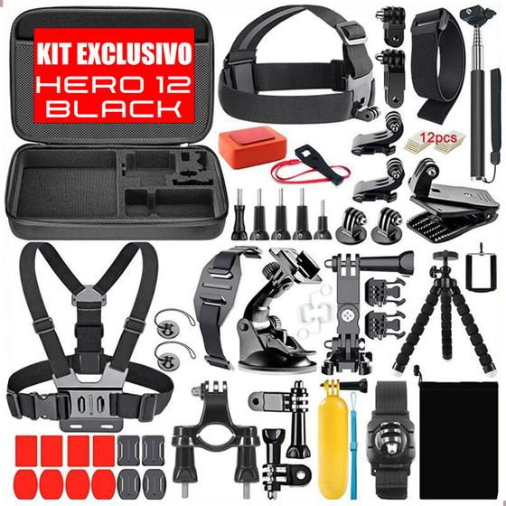 Imagem de Kit de Suportes Compatível Com Gopro Hero 12 Black Completo Acessórios 65 em 1