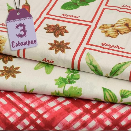 Imagem de Kit de Tecido Temperos (30x70) 3 Estampas