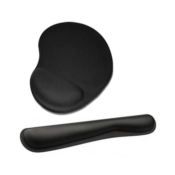 Imagem de Kit de Teclado e Mouse Ergonômico com Apoio de Pulso em Gel