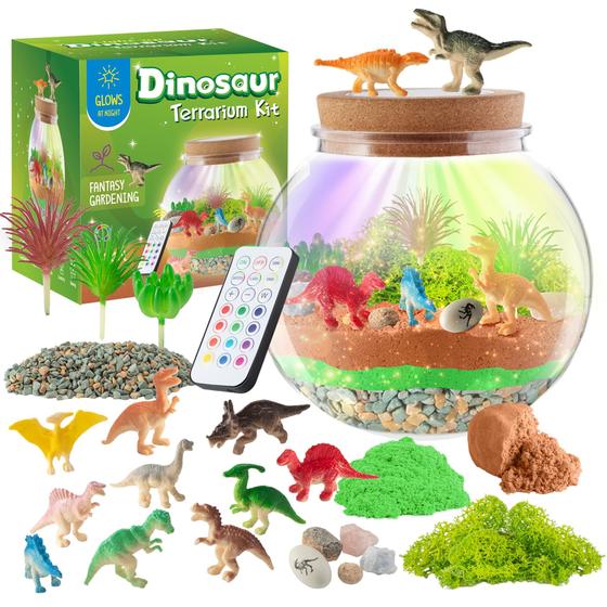 Imagem de Kit de Terrário Iluminado JOYEEMAX com Dinossauro e Controle Remoto