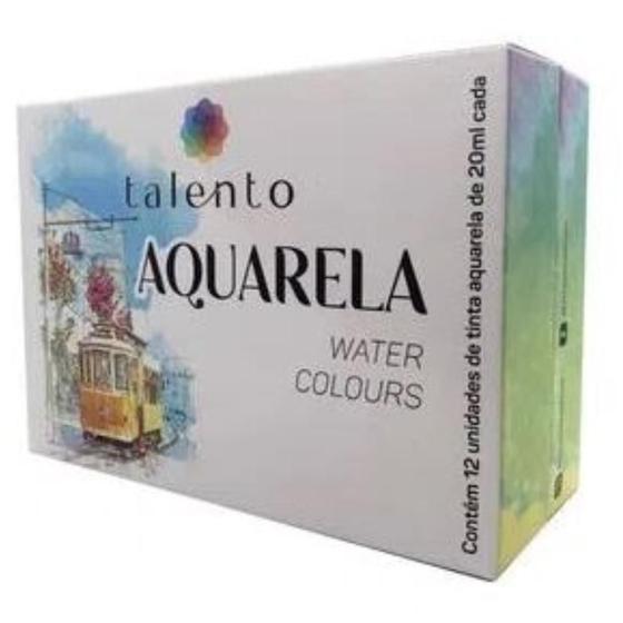 Imagem de Kit De Tinta Aquarela Talento Water Colours 12 Cores De 20Ml