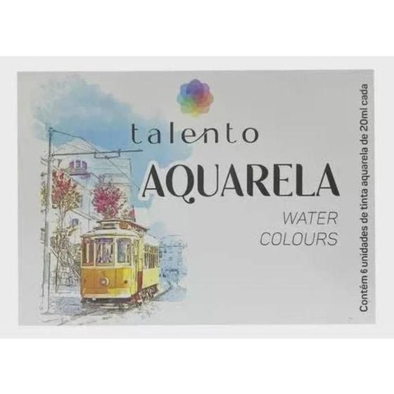 Imagem de Kit De Tinta Aquarela Talento Water Colours 6 Cores De 20Ml
