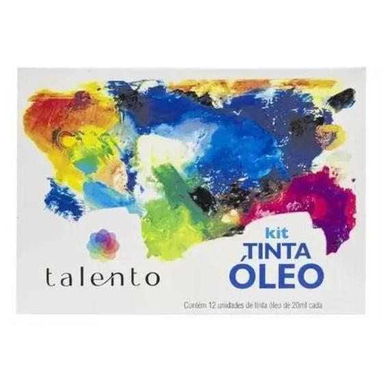 Imagem de Kit de Tinta Óleo Talento Com 12 Cores de 20 ml