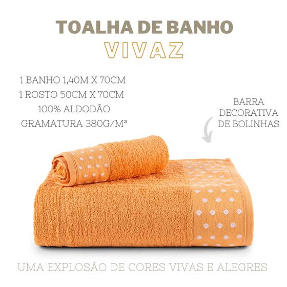 Imagem de Kit de Toalhas Banho e Rosto Vivaz - CORES