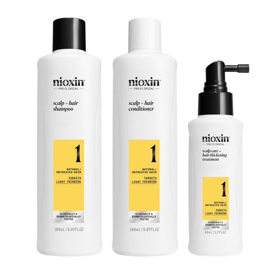 Imagem de Kit de tratamento capilar Nioxin System 1 de fortalecimento e espessamento