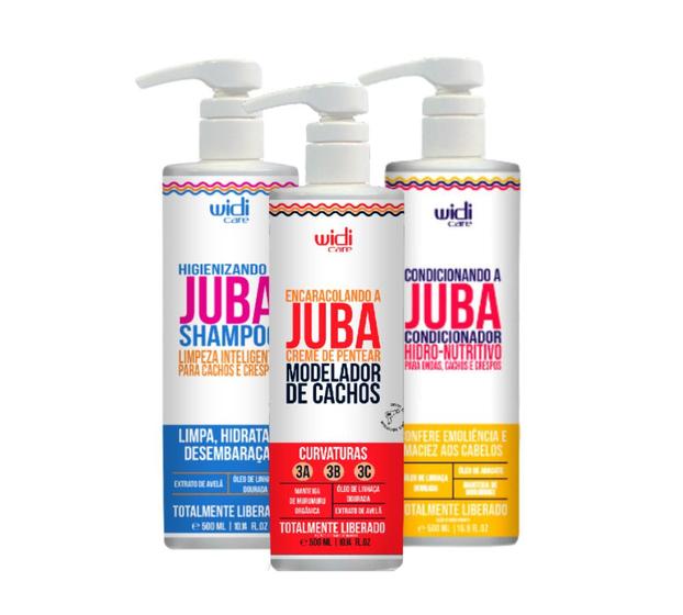 Imagem de Kit de Tratamento Encaracolando a Juba WIDIcare para Cabelos Cacheados Shampoo + Condicionador + Creme Pentear 3x500ml