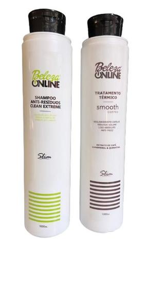 Imagem de Kit de tratamento térmico progressivo + shampoo anti resíduos smooth coffe  1lt