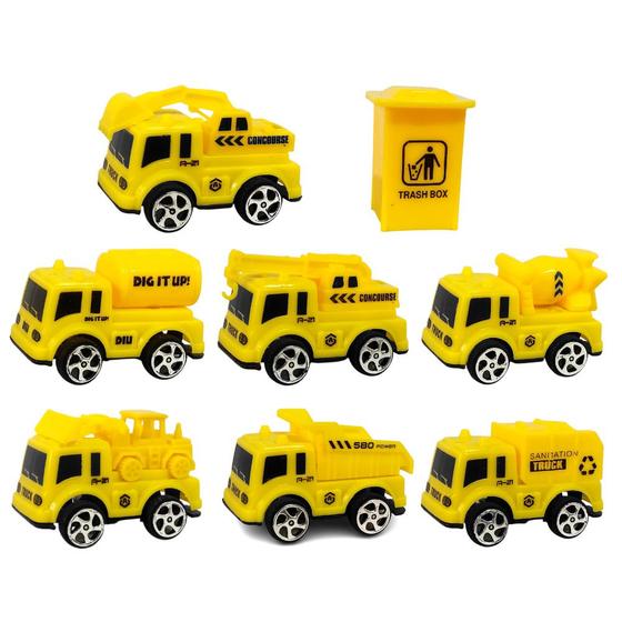 Imagem de Kit de tratores e Caminhões Infantil Fricção Baby com 7 Carrinhos